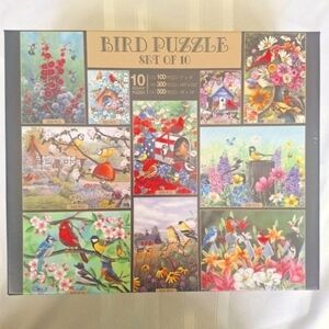 New Puzzles Set of 10 Bird Jigsaw Various Sizes 3400 Piece Flowers Country Scene